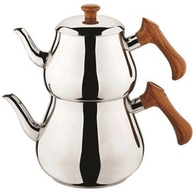 Resim Piramit Mega Ahşap Çaydanlık Metal 