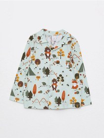 Resim LC Waikiki Polo Yaka Uzun Kollu Baskılı Erkek Bebek Pijama Takım 