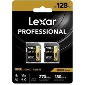 Resim Lexar Professional Gold Sdxc 1800X 128 GB Uhs-Iı V60-2PACK 
