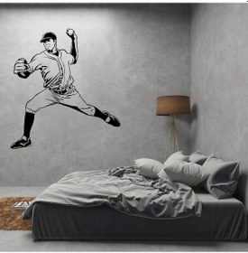 Resim Beyzbolcu Folyo Sticker 60cm Uzunluk Siyah 