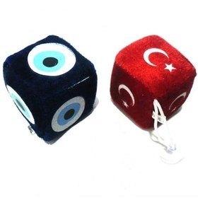 Resim 2'li Set Vantuzlu Küp Zar Ayna Süsü Küp Anahtarlık Küp Zar Peluş 