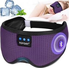 Resim TOPOINT Uyku Kulaklıkları Bluetooth Uyku Maskesi - Mor 