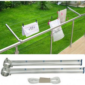 Resim Çamaşır Kurutma Askısı Yuvarlak Küpeşte Balkon Kurutmalık Gümüş 