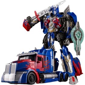 Resim Çocuk Araba Transformatör Oyuncak + Sr Şosütunu - Kırmızı Mavi01 