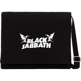 Resim Black Sabbath Siyah Kanvas Postacı Çantası - Siyah 