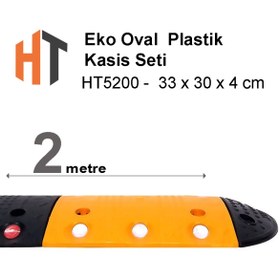 Resim Hayat Trafik Eko Oval Hız Kesici, Plastik Kasis Seti 33x30x4 cm 2 Metre 