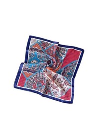 Resim 2 Li Saten Bandana Seti Saten Fular Saten Çanta Aksesuarı Özel Desen Bandana 45x50 Cm Gümüş - Gri 