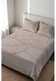 Resim Parlak Kadife Kumaş Kapitoneli Çift Kişilik Yatak Örtüsü Seti 3 Parça Cky0039 Renkli 