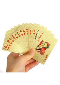 Resim Gold iskambil Kağıdı Pvc Su Geçirmez Oyun Kağıdı cin382sr 