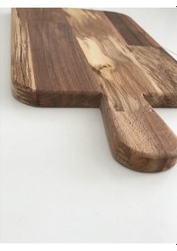 Resim Doğal Ahşap Kesme Tahtası - Kayın Masif Saplı 20x39 Ahşap 