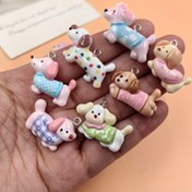 Resim 14 adet Sevimli Yavru Köpek Takı Yapımı için Şanslar - Renkli Desenlerle Kawaii Reçine Kolye Uçları, Kendin Yap Küpe ve Anahtarlık Aksesuarları, Evcil Hayvan Severler için Mükemmel Hediye, Hediyeler | Sevimli Hayvan Şansları | Parlak Bitiş 