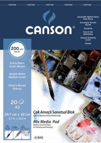 Resim Canson Finface Çok Amaçlı Defter 200 G Spiralli A3 20 Sayfa 
