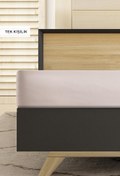 Resim Pudra Pembe Tek Kişilik Pamuk Fitted / Lastikli Çarşaf Kigili