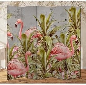 Resim Filamingolar Temalı Özel Tasarım Paravan Room Divider TYBParavan-1017100408121, 180 x 180 