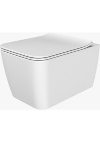 Resim Turkuaz Cerastyle Hera Kanalsız Asma Klozet ve Yavaş Kapanan Kapa 