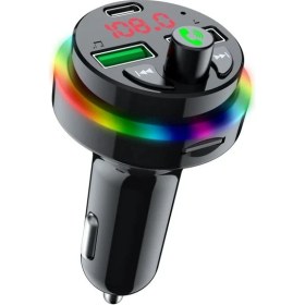 Resim Concord Sprange Stf1 Rgb Işıklı Bluetooth 5.1V FM Transmitter 25W Çıkış Gücü ile Hızlı Şarj 