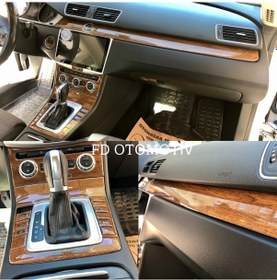 Resim Volkswagen Passat B7 Fındık Ağacı Özel Ahşap Renk Full Set Torpido Konsol Maun Kaplama 
