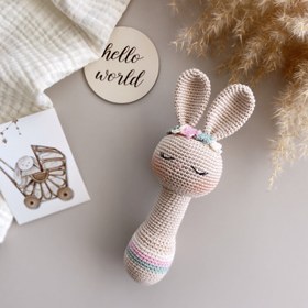 Resim Amigurumi Sevimli Tavşan Hediye Kutusu - Çıngırak 