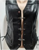 Resim ArdaStilDeri Hakiki Deri Kadın Motorcu Chopper Yelek 