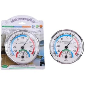 Resim Sıcaklık Nem Ölçer Higrometre Termometre 2ın1 Nikelajlı Tasarım Asılabilir Veya Masa Üstü 