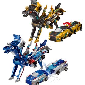 Resim Değişen Dinozor Araba Oyuncak, Manyetik Araçlar Dinozora Dönüşür, Eğlenceli Çarpışma Transformasyonlu Arabalar - Doğum Günü ve Noel Hediyesi (Altın Mavi), Oyun Zamanı İçin Şık Tasarım, Güvenli Malzeme, Sağlam Yapı 