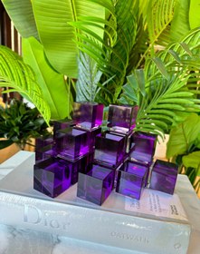 Resim 2’li Mor Cam Küp Kitap Tutucu Seti 