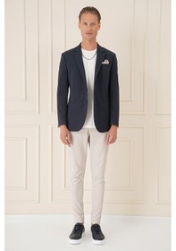 Resim Efor Comfort Fit Çift Yırtmaç Fleto Cep Esnek Pamuk Casual Lacivert Ceket C 675 Lacivert 