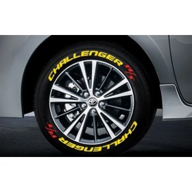 Resim Kom Challenger Rt Sarı Kalıcı Lastik Yazısı Challenger Rt Sticker 4 Kit 