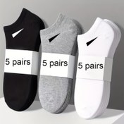 Resim 5 Çift Erkek Nefes Alabilen Çorap - Polyester-Spandex Karışımı, Hafif Örgü, Minimalist Düz Renk Tasarım, Dayanıklı ve Esnek Günlük Rahatlık, Çok Yönlü Ayakkabı, Şık Tarz, Konforlu Kalıp, Günlük Gereçler, Yumuşak Kumaş, Aktif Yaşam 
