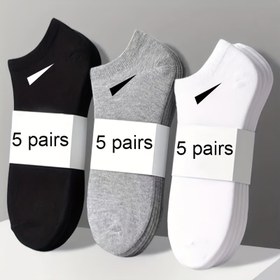 Resim 5 Çift Erkek Nefes Alabilen Çorap - Polyester-Spandex Karışımı, Hafif Örgü, Minimalist Düz Renk Tasarım, Dayanıklı ve Esnek Günlük Rahatlık, Çok Yönlü Ayakkabı, Şık Tarz, Konforlu Kalıp, Günlük Gereçler, Yumuşak Kumaş, Aktif Yaşam 