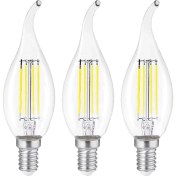 Resim 3 Adet Dekoratif Kıvrık Buji Beyaz Işık E14 Duy 