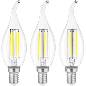 Resim 3 Adet Dekoratif Kıvrık Buji Beyaz Işık E14 Duy 