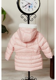 Resim Kız Bebek Kapüşonlu Kışlık Mont 51333 Pembe 