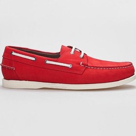 Resim Cabani Hakiki Deri Kırmızı Nubuk Erkek Günlük Ayakkabı Kırmızı 