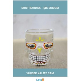 Resim İstanbul Temalı Estetik Kurukafa Cam Shot Bardak 