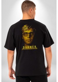 Resim Dahmer Dizi Pamuklu Unisex Oversize Sırt Dijital Baskılı Siyah T-shirt Siyah 