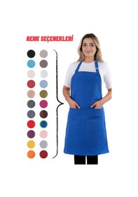 Resim Sevilya Simple Ayar Askılı Mutfak Önlüğü Mavi 