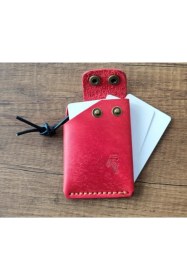 Resim Sumerian Leather Craft Pueblo Deri Kartlık Dikey Kırmızı Kırmızı 
