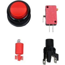 Resim Ayt Ic-180j-1 Atari Butonu 12v Ledli Kafa Çapı 24mm Delik Çapı 24mm Anahtar Düğme 