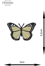 Resim REMSATİC Ütü Ile Yapışan Arma - Patch - Kelebek Modeli Sarı (6CM X 5,5CM) 2 Adet 
