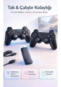 Resim Tak Çalıştır Nostalji Oyun Konsolu - 20.000+ Retro Oyun & 2 Kablosuz Kol 