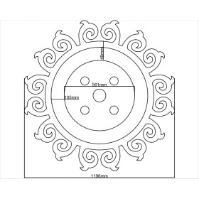 Resim Motifpiyer Tavan Spot Göbek Motifli Yuvarlak-01-44-Dış Çıtalı 