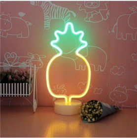Resim HALL BREATHE Ananas Şeklinde Usb ve Pilli Neon Led Masa ve Gece Lambası, Şık ve Eğlenceli Aydınlatma 