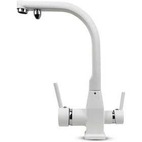 Resim Su Arıtma Cihazı İçin 3 Yollu Beyaz Musluk 