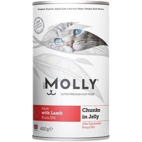 Resim Molly Kuzu Etli Jöleli Yetişkin Kedi Konservesi 400 G 