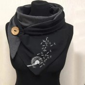 Resim Chaoduo Shop B Tarzı Evrensel Sonbahar Kış Sıcak Rüzgar Geçirmez Kedi Baskılar Çift Katmanlı Toka Eşarp Yeni Tasarımcı Kadın Modası Bufanda (Yurt Dışından) 