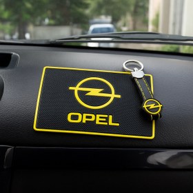 Resim TKY Tasarımı Kendin Yap Opl Logolu Araç İçi Torpido Üstü Kaydırmaz Ped ve Anahtarlık Seti 