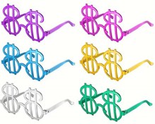 Resim Nessiworld Dolar Şekilli Metalize Parti Gözlüğü 6 Adet 