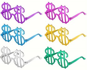 Resim Nessiworld Dolar Şekilli Metalize Parti Gözlüğü 6 Adet 