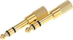 Resim Mistaha Çift Ses Jakı Adaptörü Dönüştürücü Stereo Priz Elektro Gitarlar için Mikrofon 6.35mm Erkek 3.5mm Kadın 